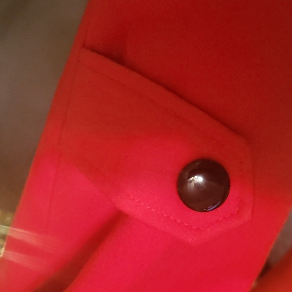 NWOT Red Wool Buttoned Swing Coat- - Picture 4 of 11